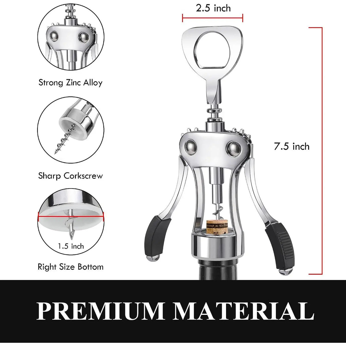 Multifunctional Bottle Opener with Handle and Screw