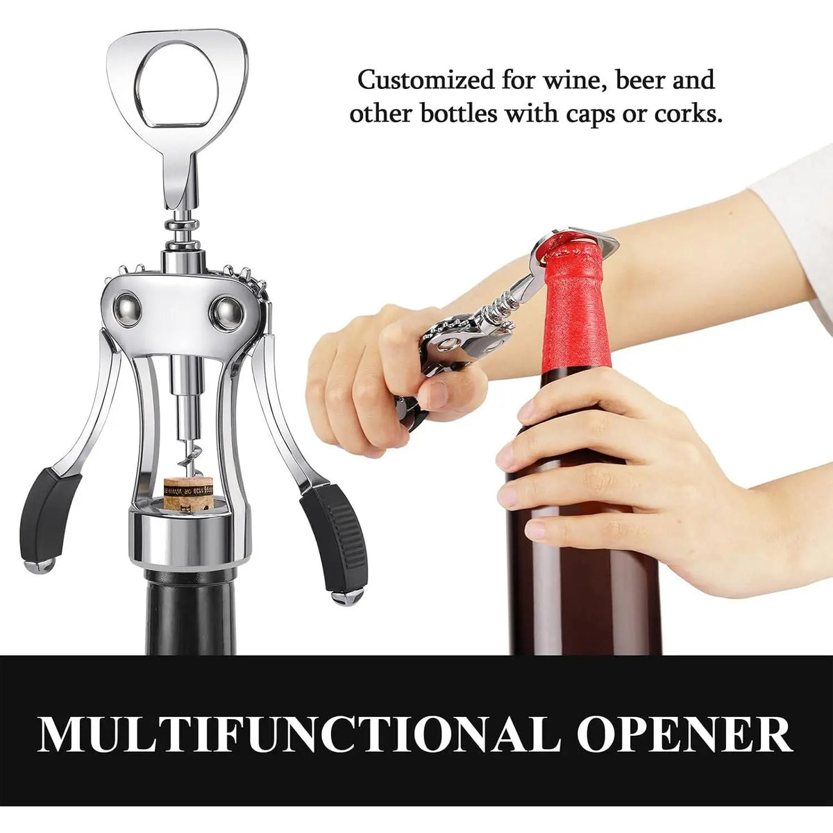 Multifunctional Bottle Opener with Handle and Screw