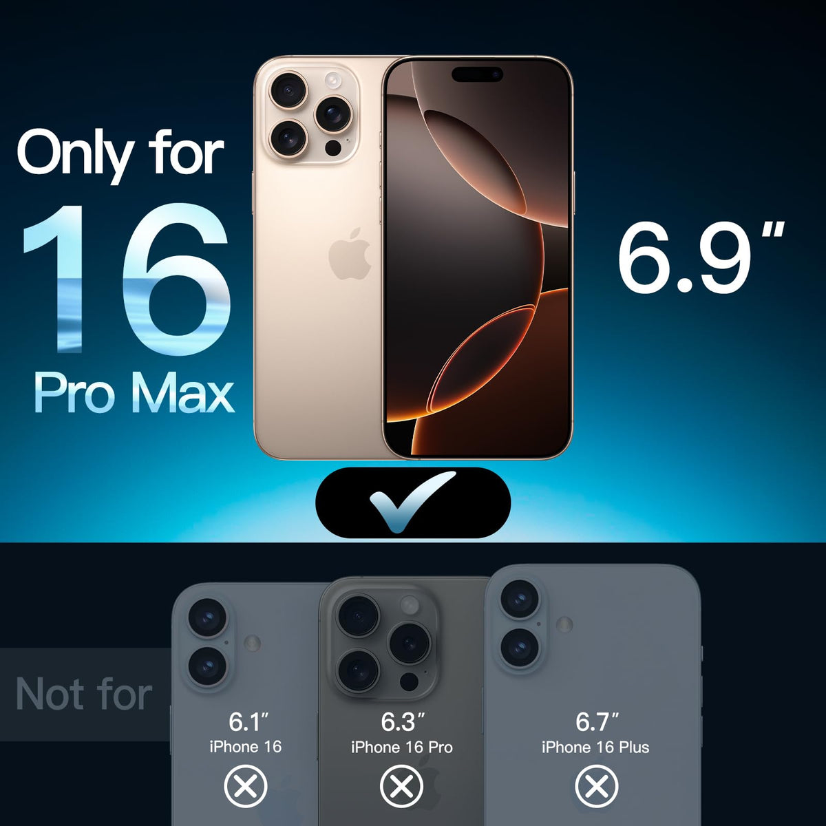 JETech Screen Protector for iPhone 18 Pro Max/17 Pro Max, 3-Pack