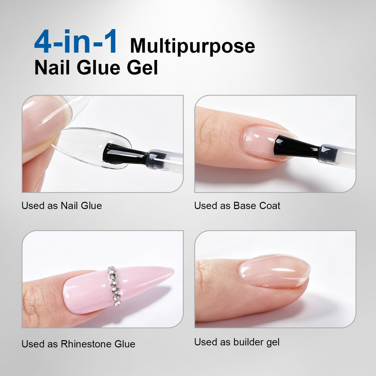 JODSONE Gel Nail Kit,210Pcs BS-74 Short Almond Nail Tips with U V Light