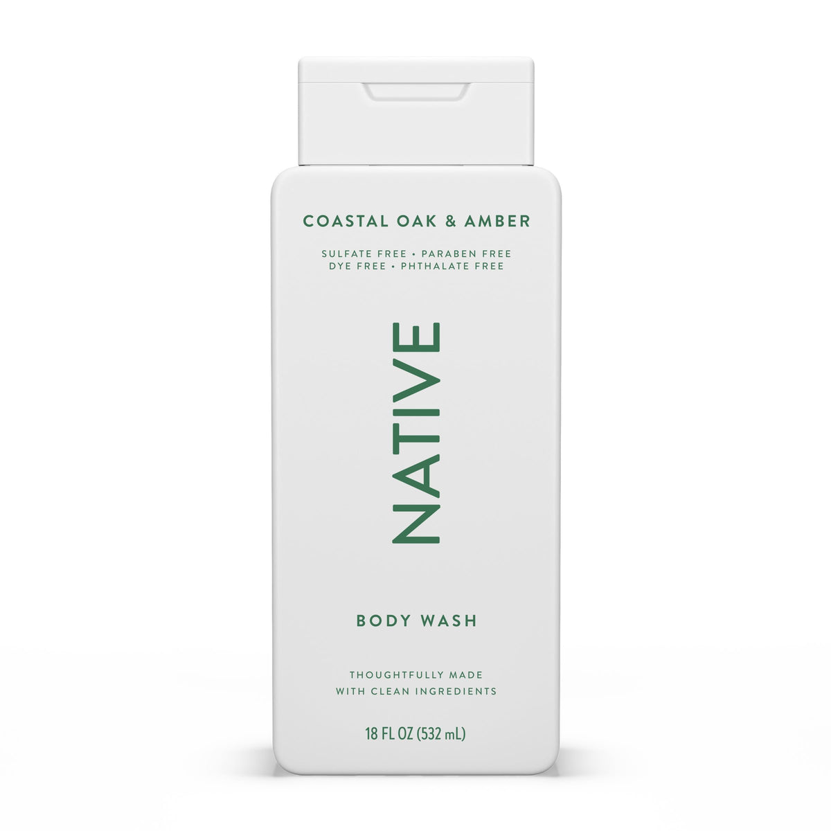 Native Clean Body Wash for Women & Men, Powder & Cotton Scent, 18 fl oz