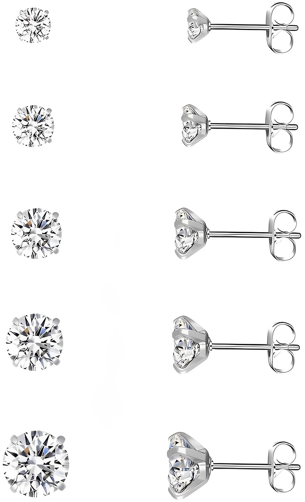 10 Pairs Small Stud Earrings for Women Hypoallergenic Multiple Piercings