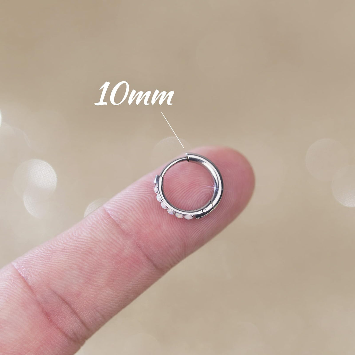 1Pair 316L Surgical Steel Opal Small Hoop Earrings for Women Hypoallergenic Medical Grade Lightweight For Cartilage Helix Daith Tragus Lobe Piercing Jewelry