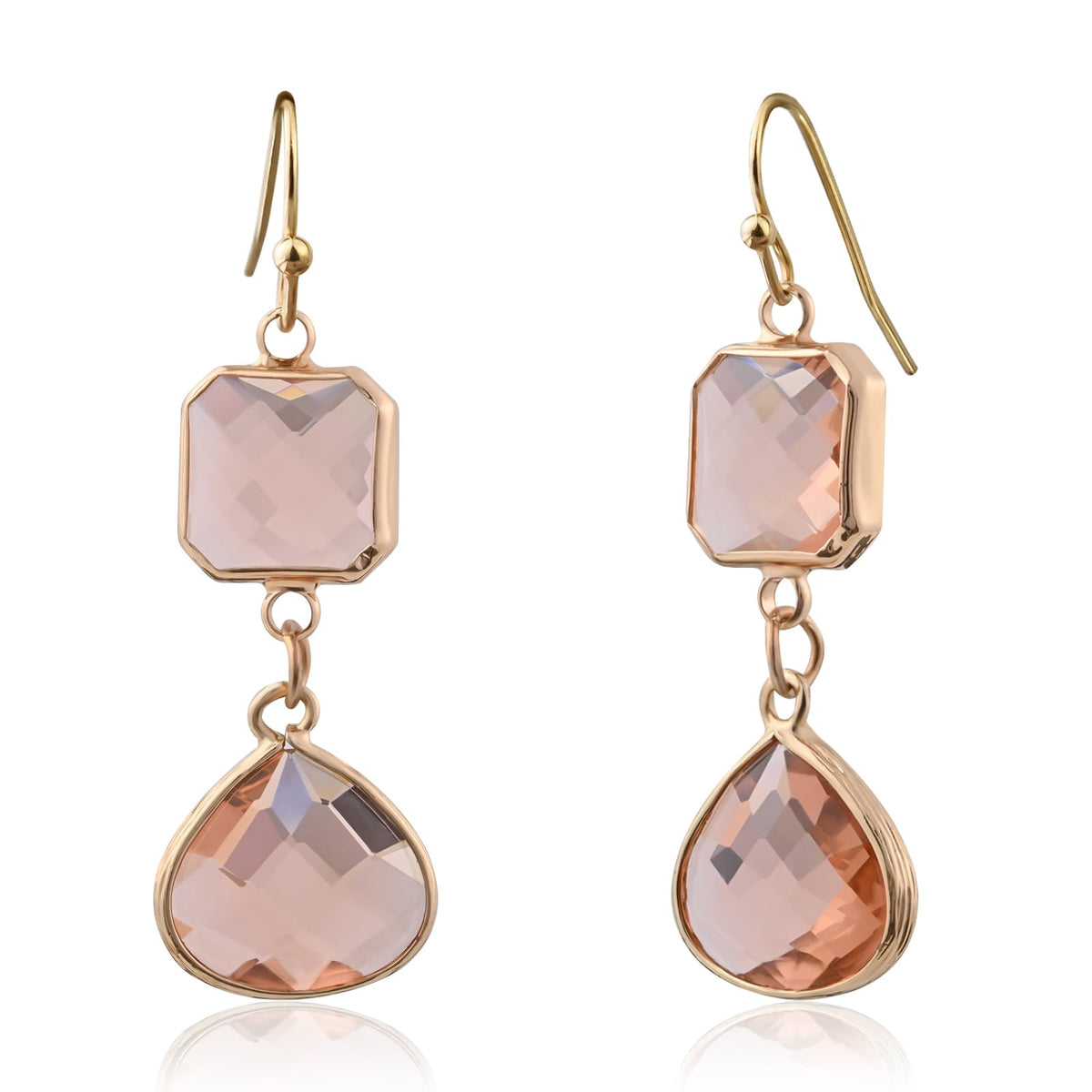 Handmade Dangle Drop Birthstone Earrings 14K Gold - Plated Hypoallergenic Lightweight & Comfortable Elegant Gemstone Earrings for Women