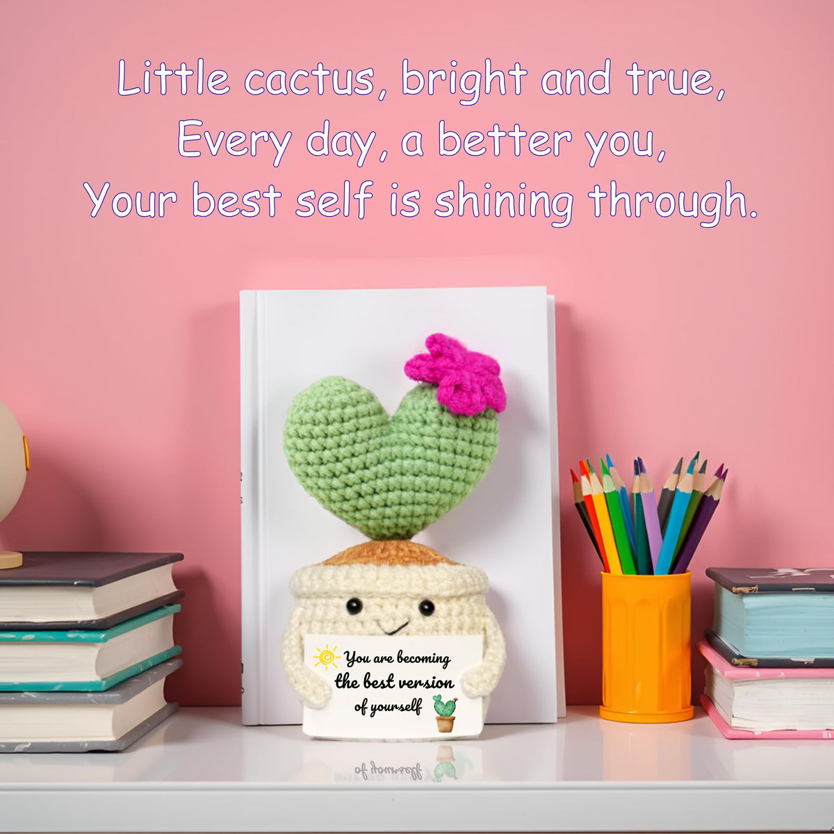 Get Well Gifts for Women, Handmade Crochet Cactus Plant