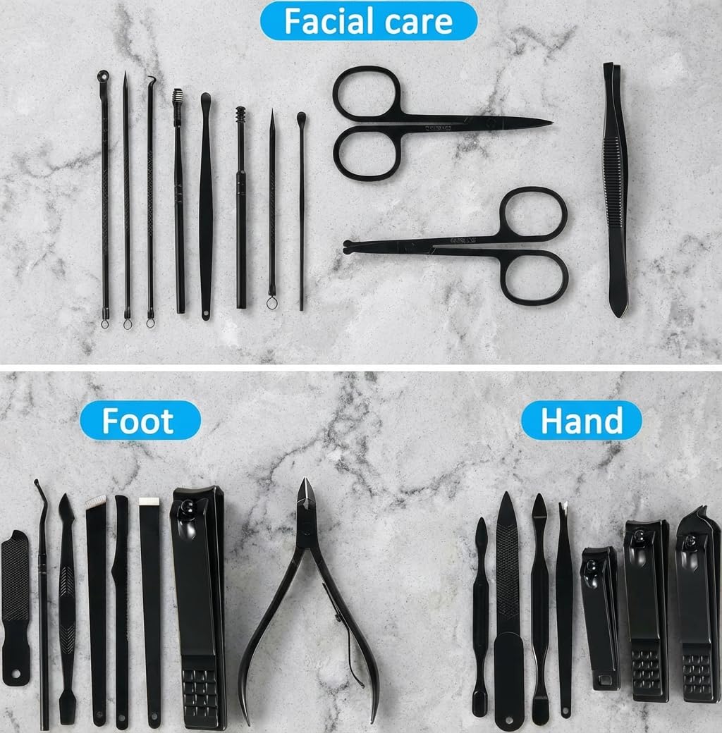 MINKINH Nail Clippers Set Manicure Pedicure Kit, 26-Piece Stainless Steel