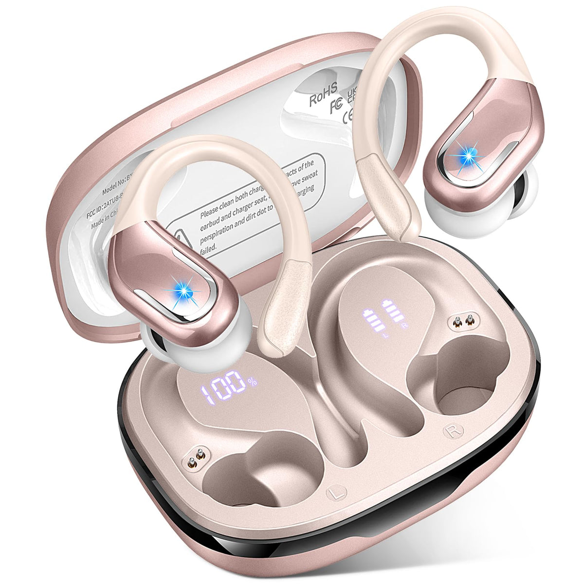 Wireless Earbuds Sports, 75Hrs Bluetooth 5.4 Headphones, Bass Hi-Fi Stereo