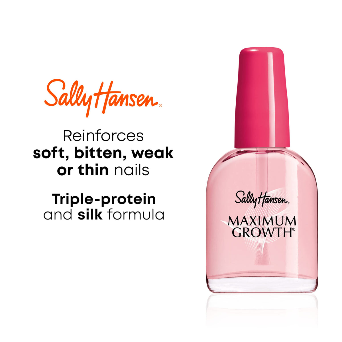 Sally Hansen Advanced Hard as Nails™, Clear Nail Strengthener, Includes Retinol and Nylon, Nourishing