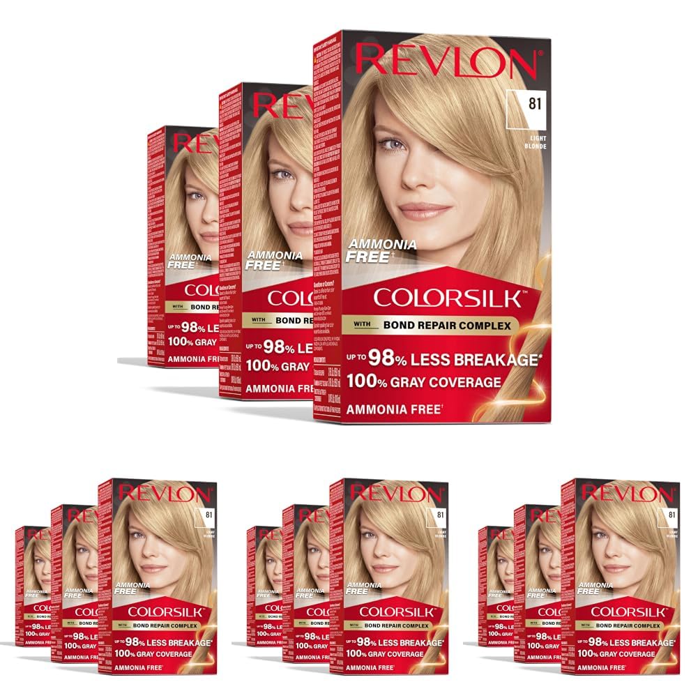 Revlon ColorSilk with Bond Repair Hair Color, 51 Light Brown, 3pk