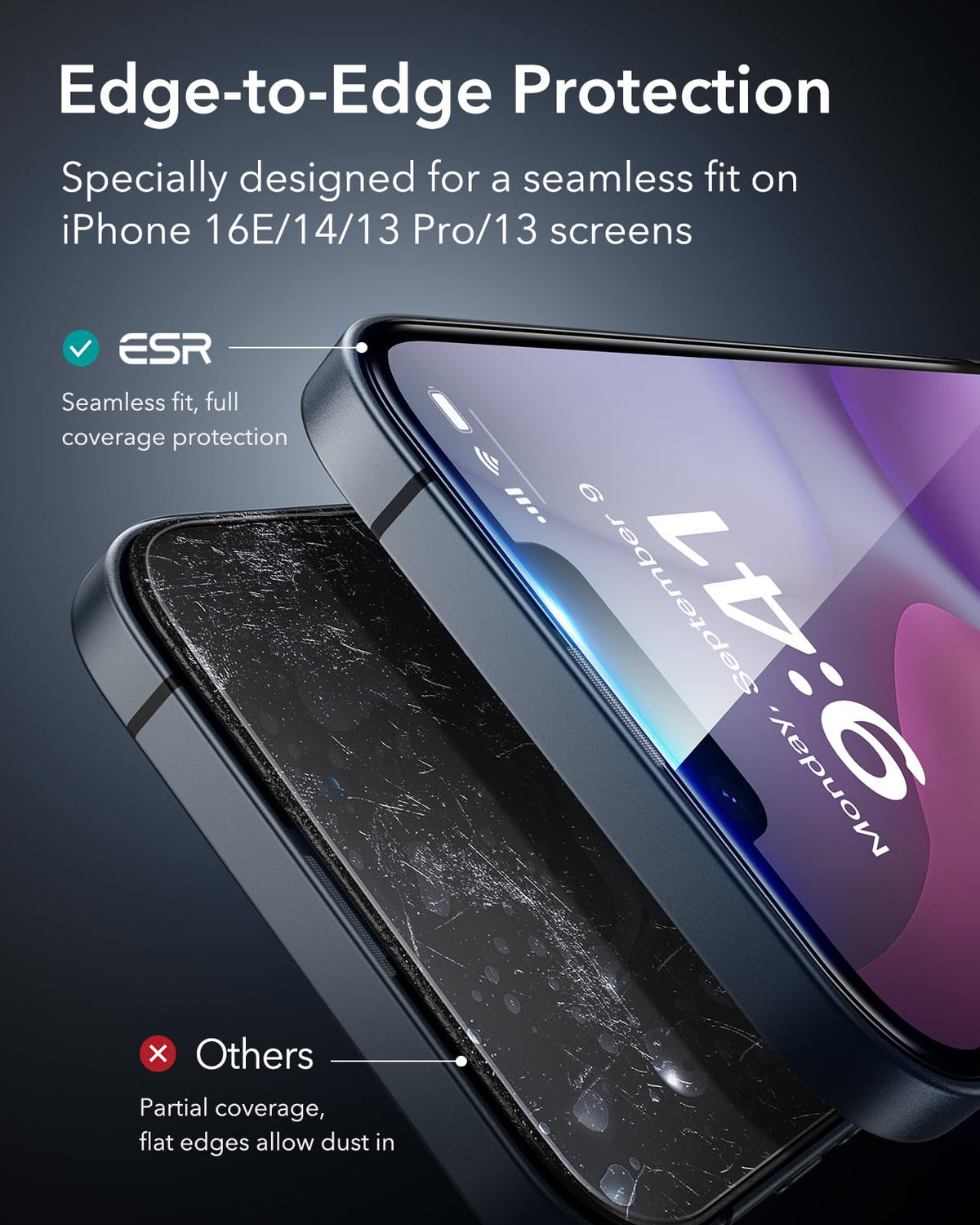 ESR 3 Pack for iPhone 17/iPhone 16 Pro Screen Protector, Align Frame