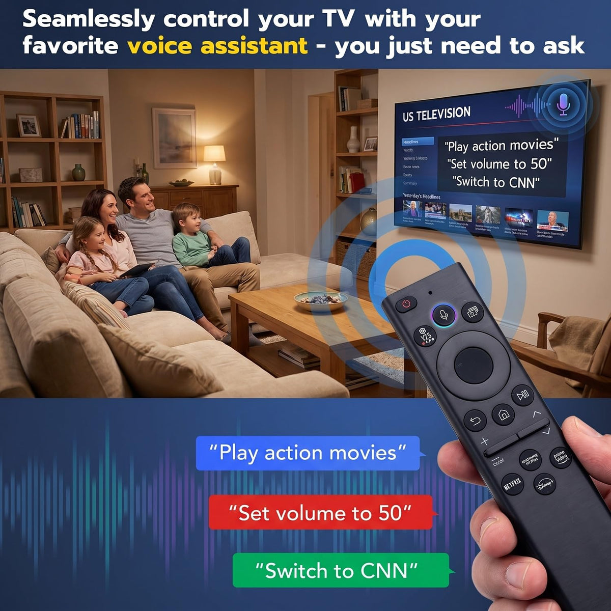 Pack of 2,for Samsung smart TV Remote Replacement
