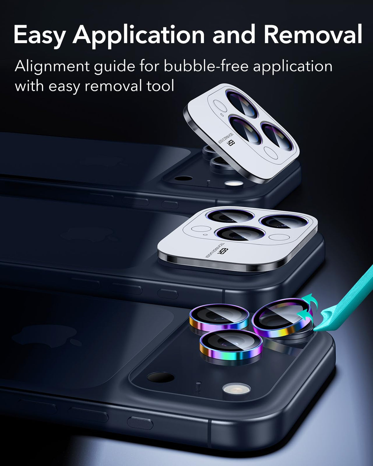 ESR for iPhone 17 Pro Max/17 Pro Camera Lens Protector, 1 Pack, Black
