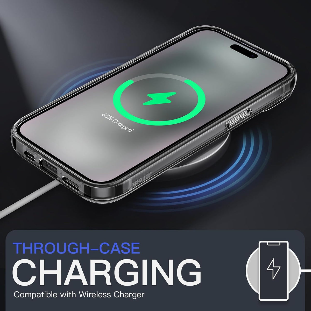 JETech Case for iPhone 15, Anti-Yellowing, Green