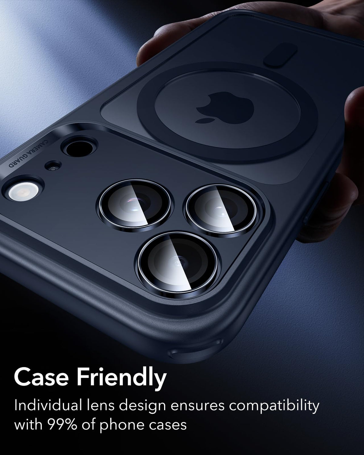 ESR for iPhone 17 Pro Max/17 Pro Camera Lens Protector, 1 Pack, Black