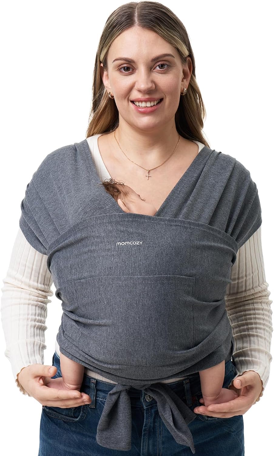 Momcozy Baby Wrap Carrier, Easy-On 2-Piece Design, Newborn to 33 lb