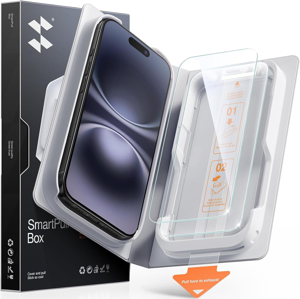 SMARTDEVIL 2 Pack Tempered Glass for iPhone 15 Pro Screen Protector