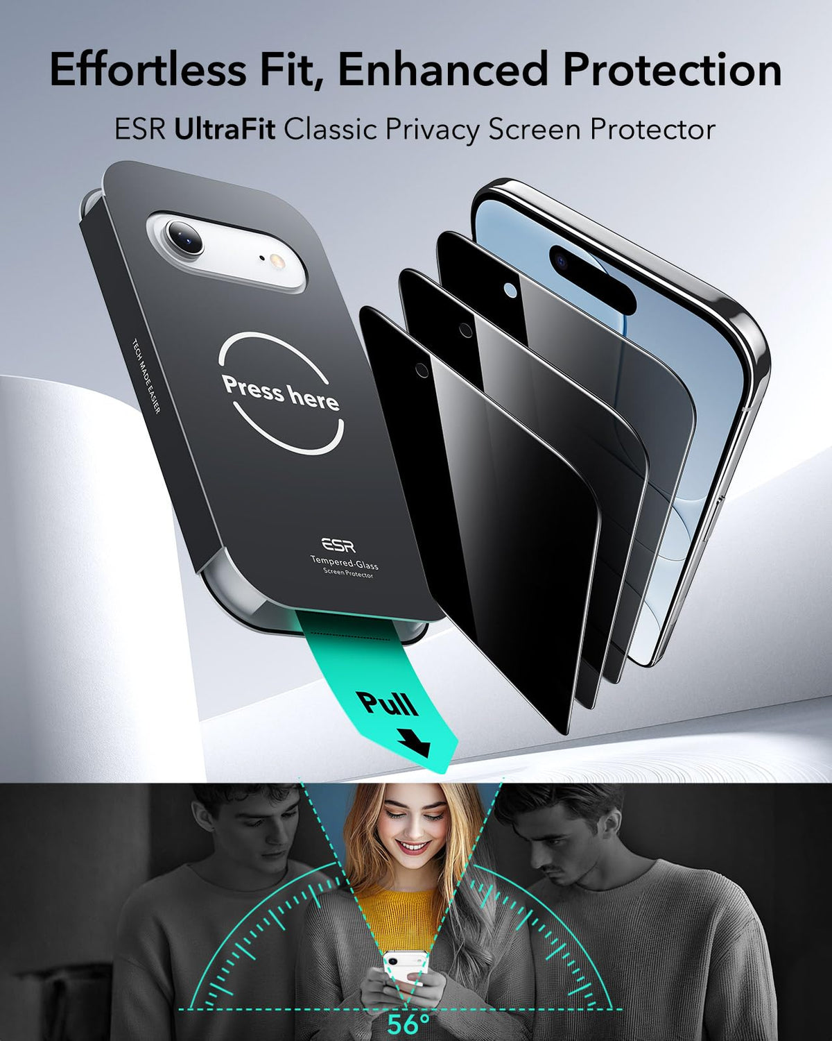 ESR 3 Pack for iPhone 17 Pro Max Privacy Screen Protector, Classic