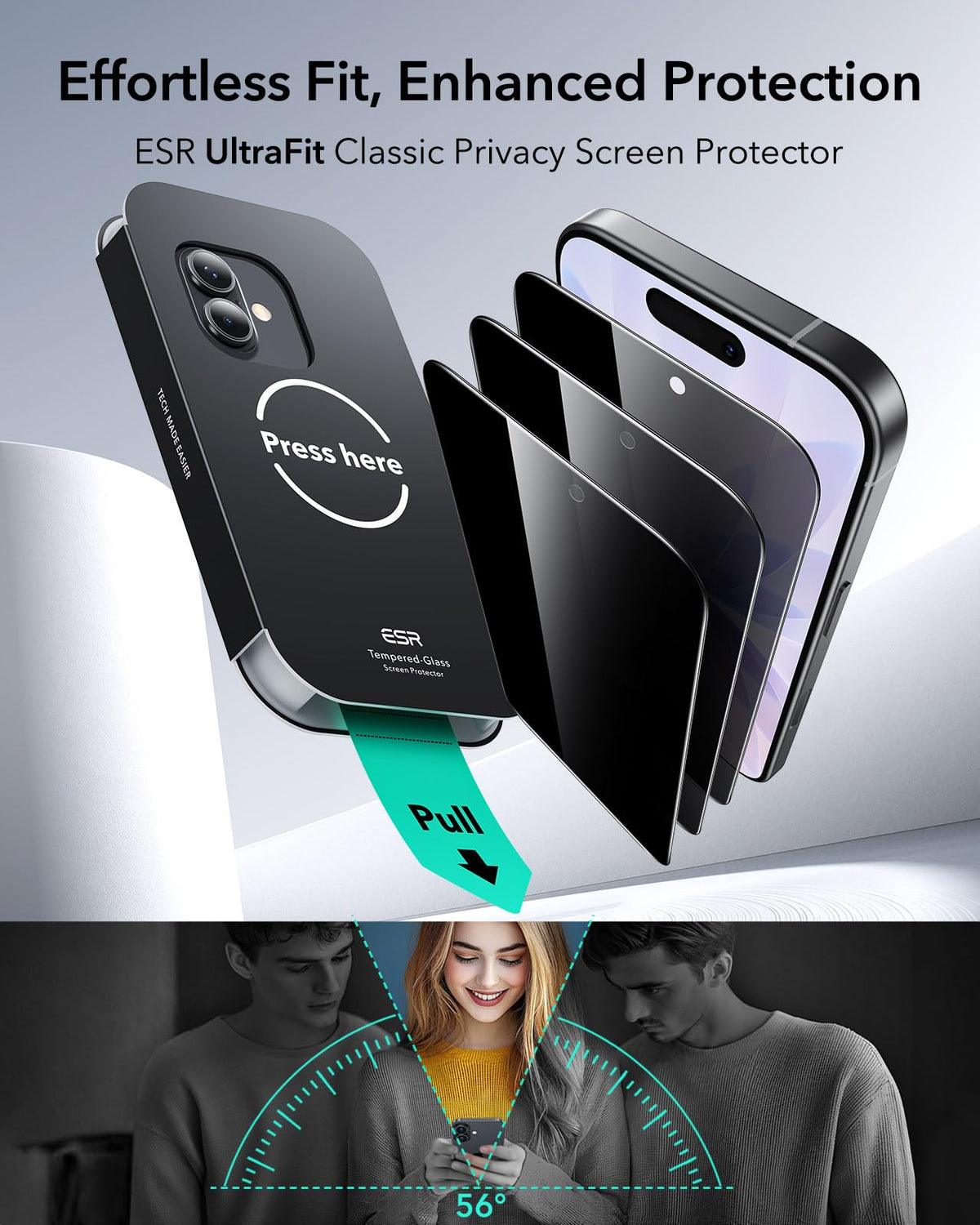 ESR 3 Pack for iPhone 17 Pro Max Privacy Screen Protector, Classic