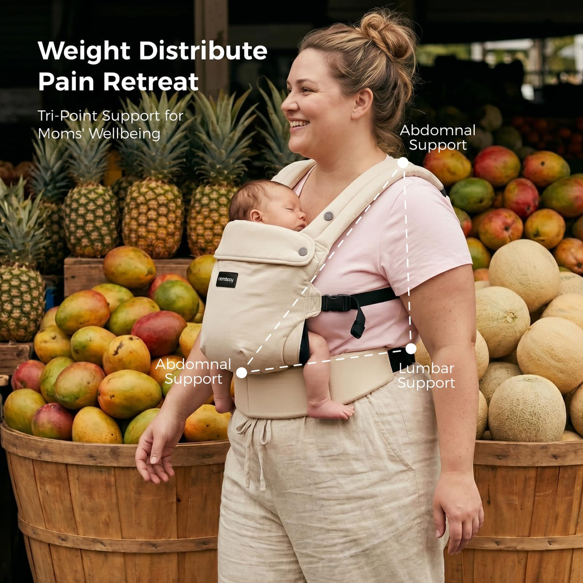 Momcozy PureHug Baby Carrier - Ergonomic, Cozy and Lightweight for 7-45 lbs