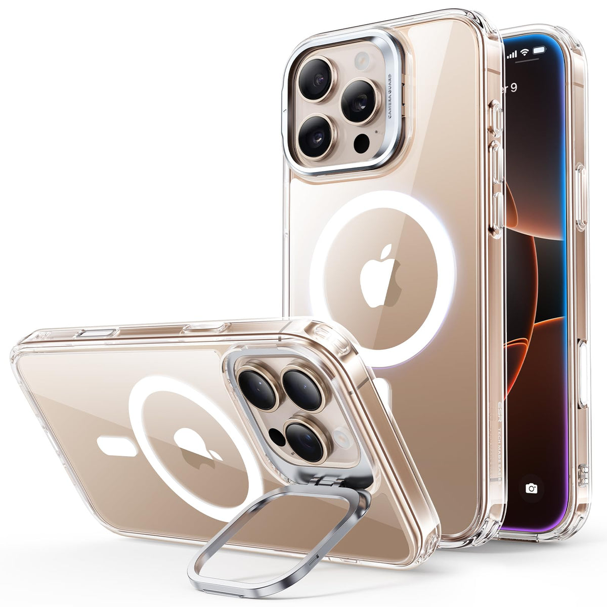 ESR Classic Hybrid for iPhone 18 Pro Max/17 Pro Max Case with Flex Stand