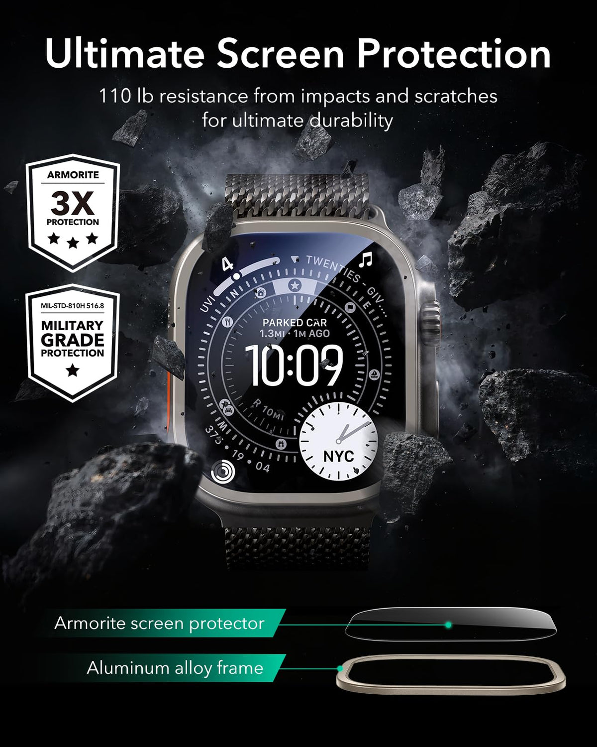 ESR Armorite Screen Protector for Apple Watch Ultra 4 2026/3/2/Ultra