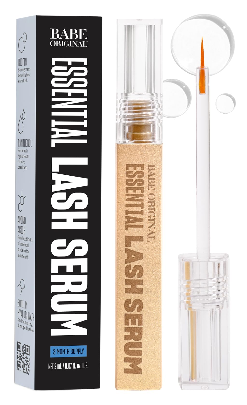 Babe Original Lash Serum - Fuller & Longer Looking Eyelashes, Advanced Lash Enhancing Treatment for Natural Lashes, Extensions & Eyebrows, Vegan & Cruelty-Free