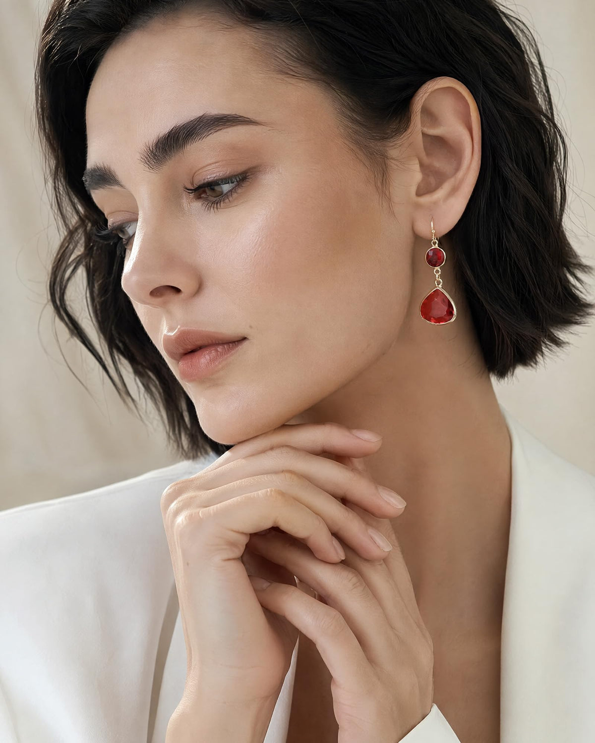 Handmade Dangle Drop Birthstone Earrings 14K Gold - Plated Hypoallergenic Lightweight & Comfortable Elegant Gemstone Earrings for Women