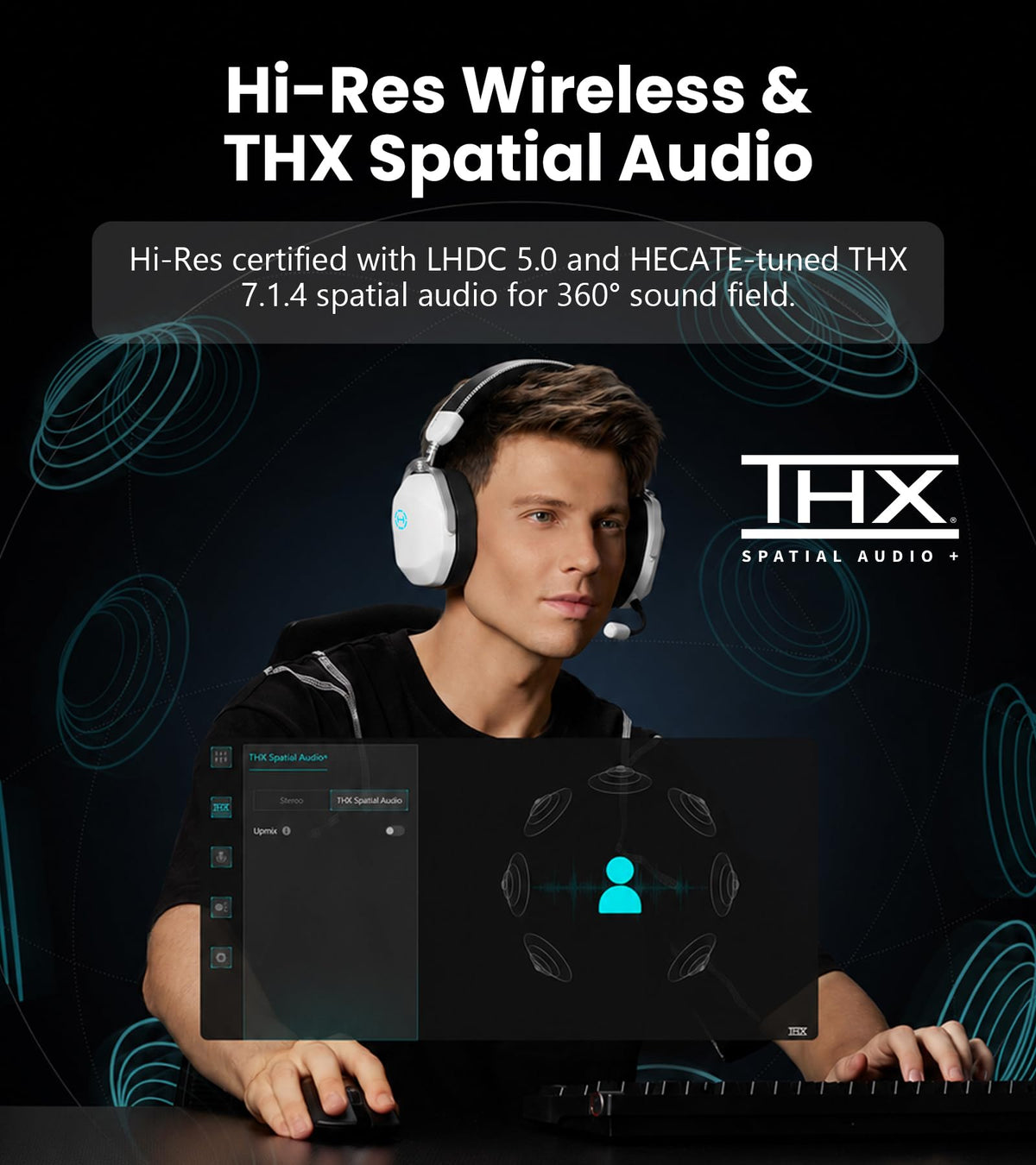 Edifier G5 MAX Gaming Headset, 305H Battery, THX Audio, Space Grey