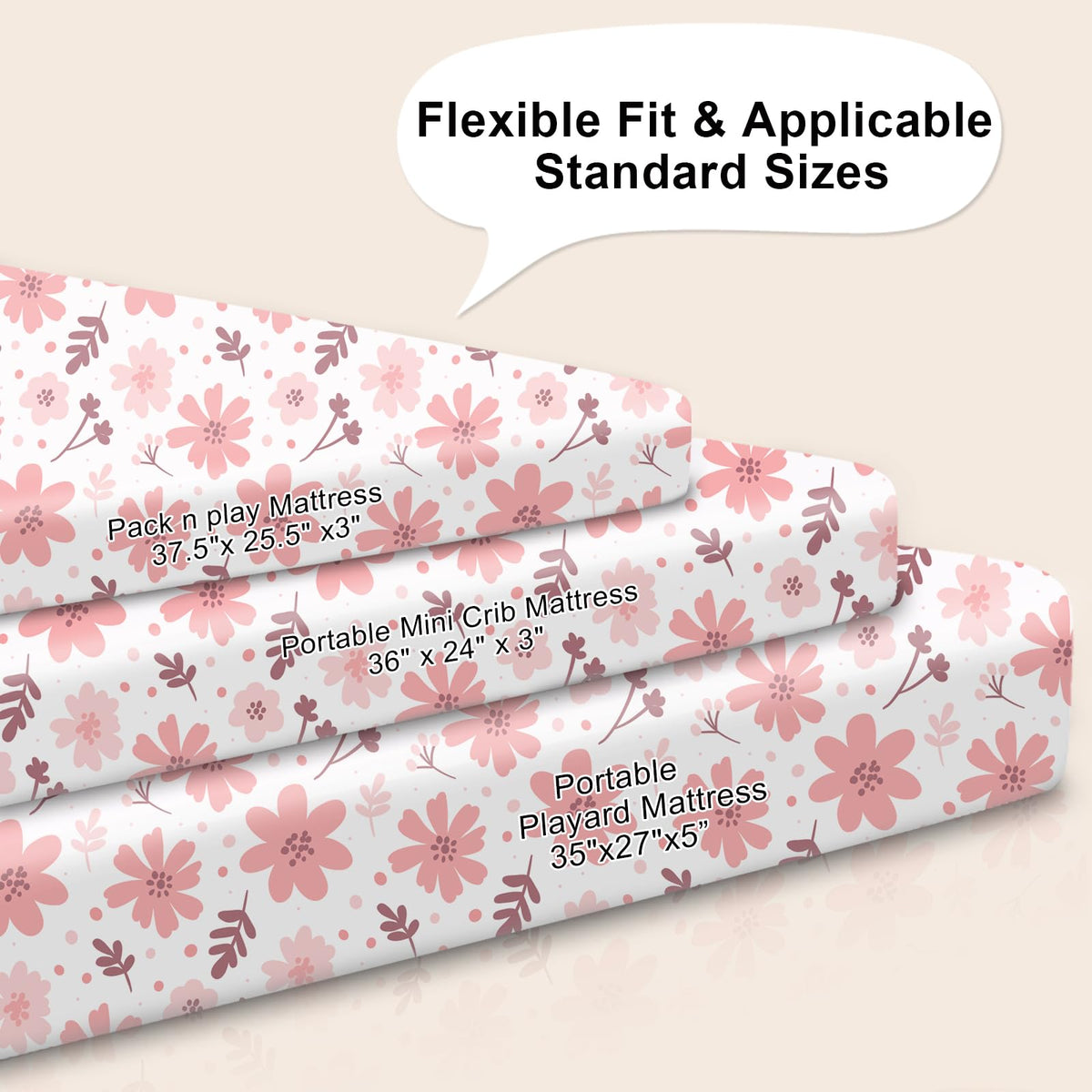 GUNTAIL Baby Crib Sheets for Boys Girls, 2 Pack Fitted Crib Sheet for Standard Crib and Toddler Mattress, Soft Microfiber Baby Sheet 52x28x8in. (Love & Pink)