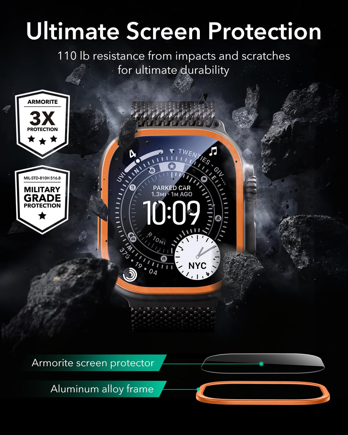 ESR Armorite Screen Protector for Apple Watch Ultra 4 2026/3/2/Ultra