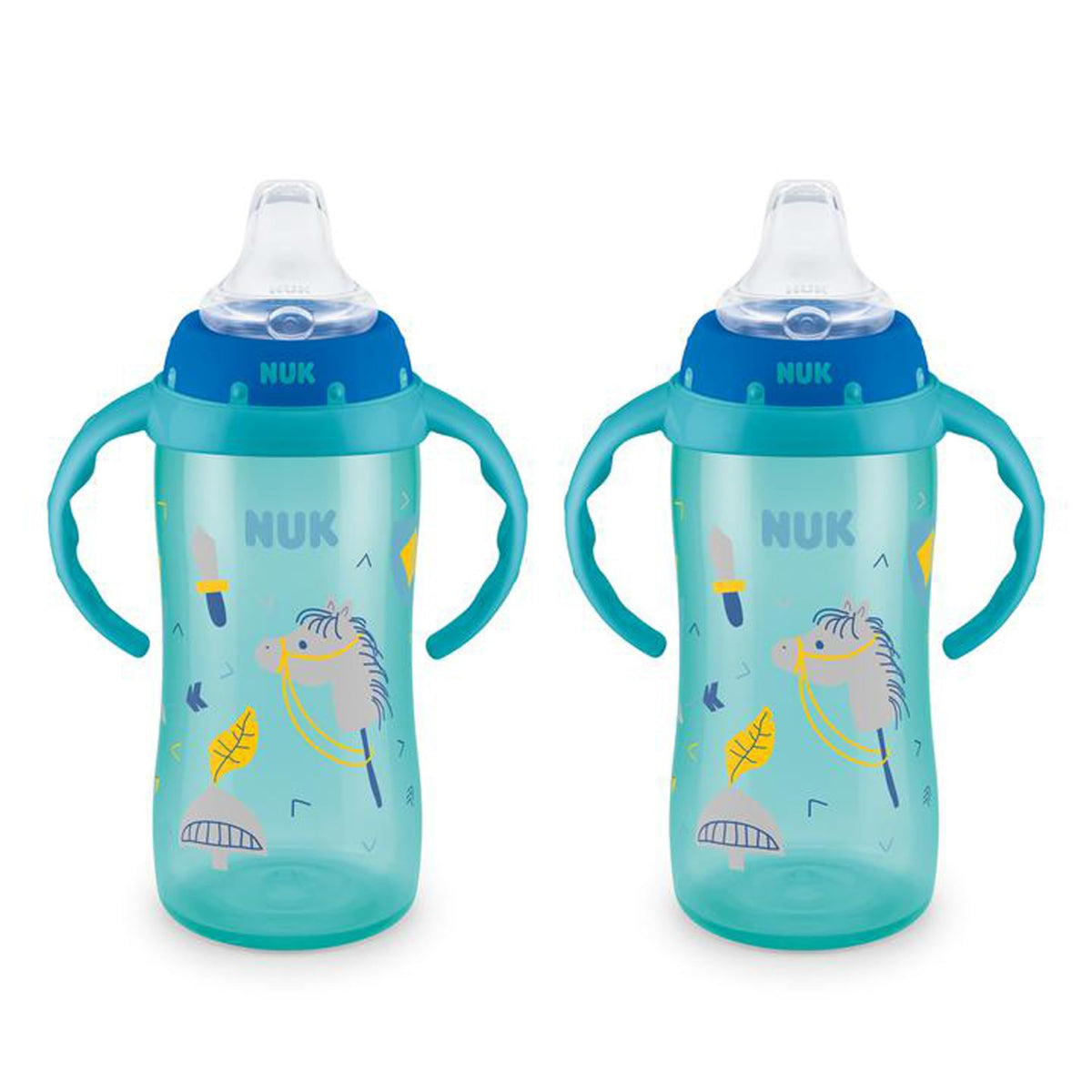 NUK First Choice Learner Sippy Cup 2.0, 10oz, 2-Pack, Pink Bunnies