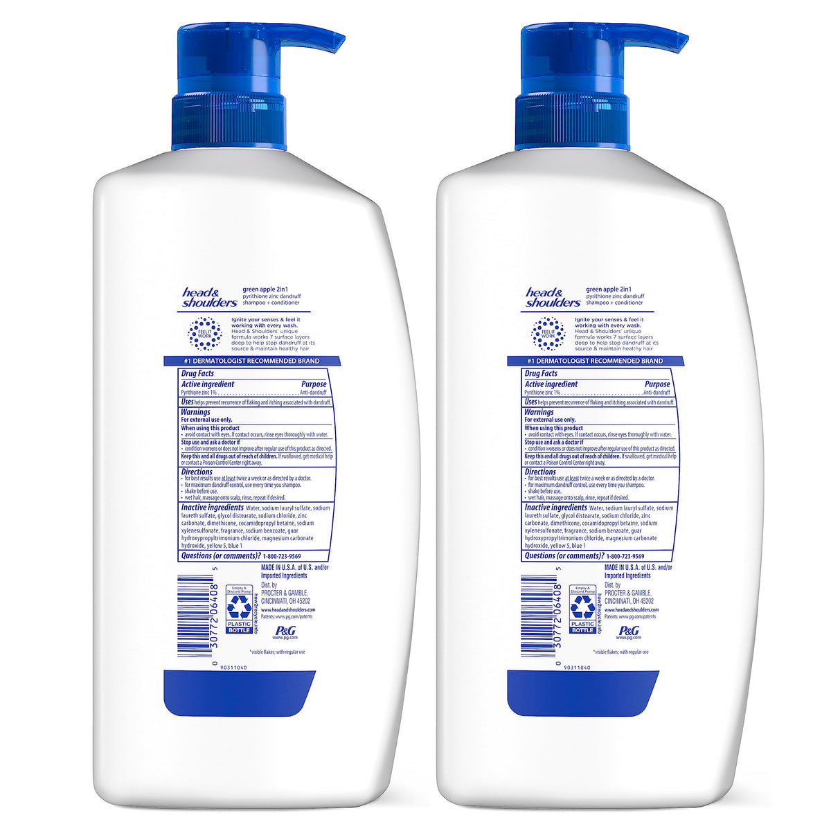 Head and Shoulders Classic Clean Anti-Dandruff 2 in 1 Paraben Free Shampoo and Conditioner, 32.1 fl oz