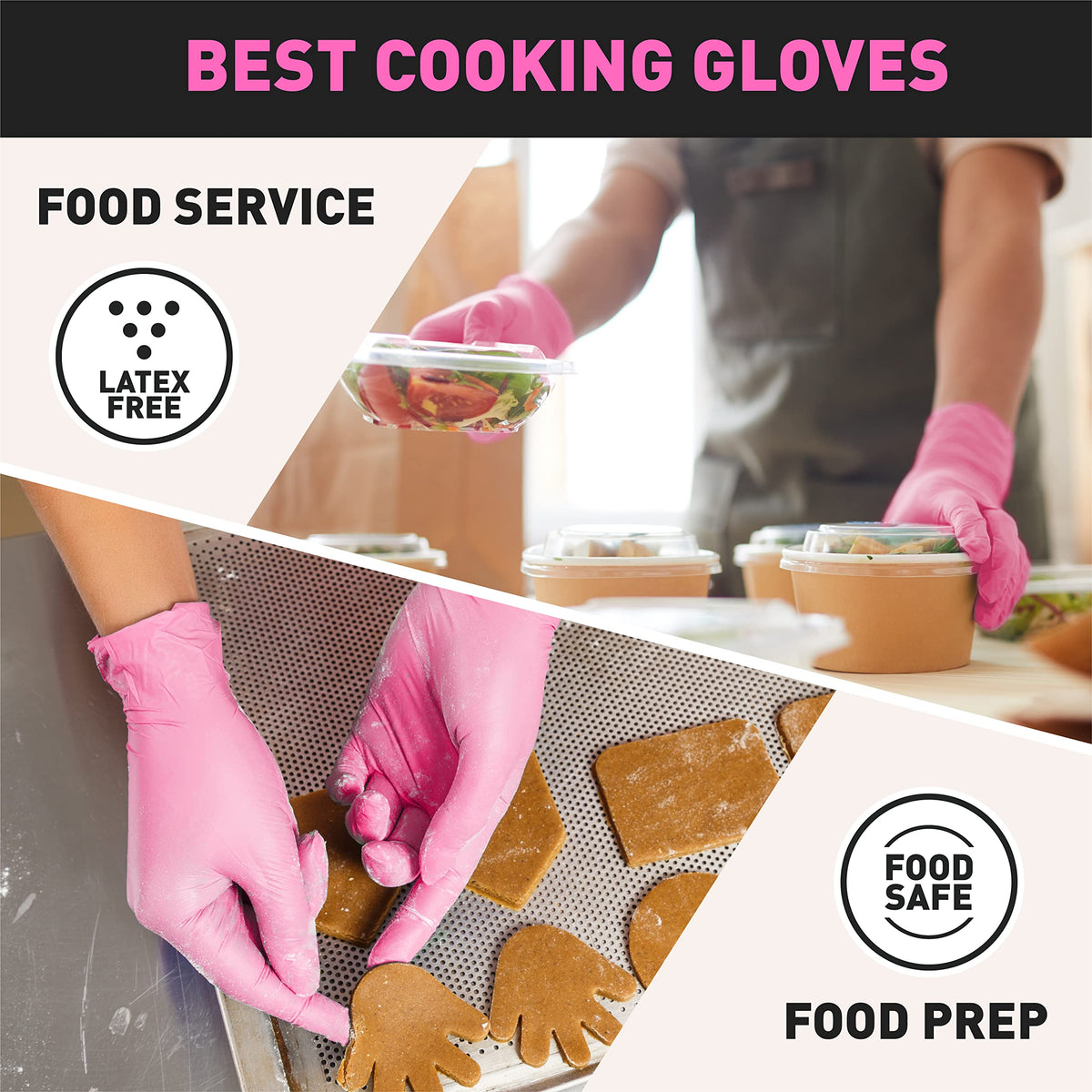 OKIAAS Vinyl Disposable Gloves, Latex-Free, Powder Free, Food Grade