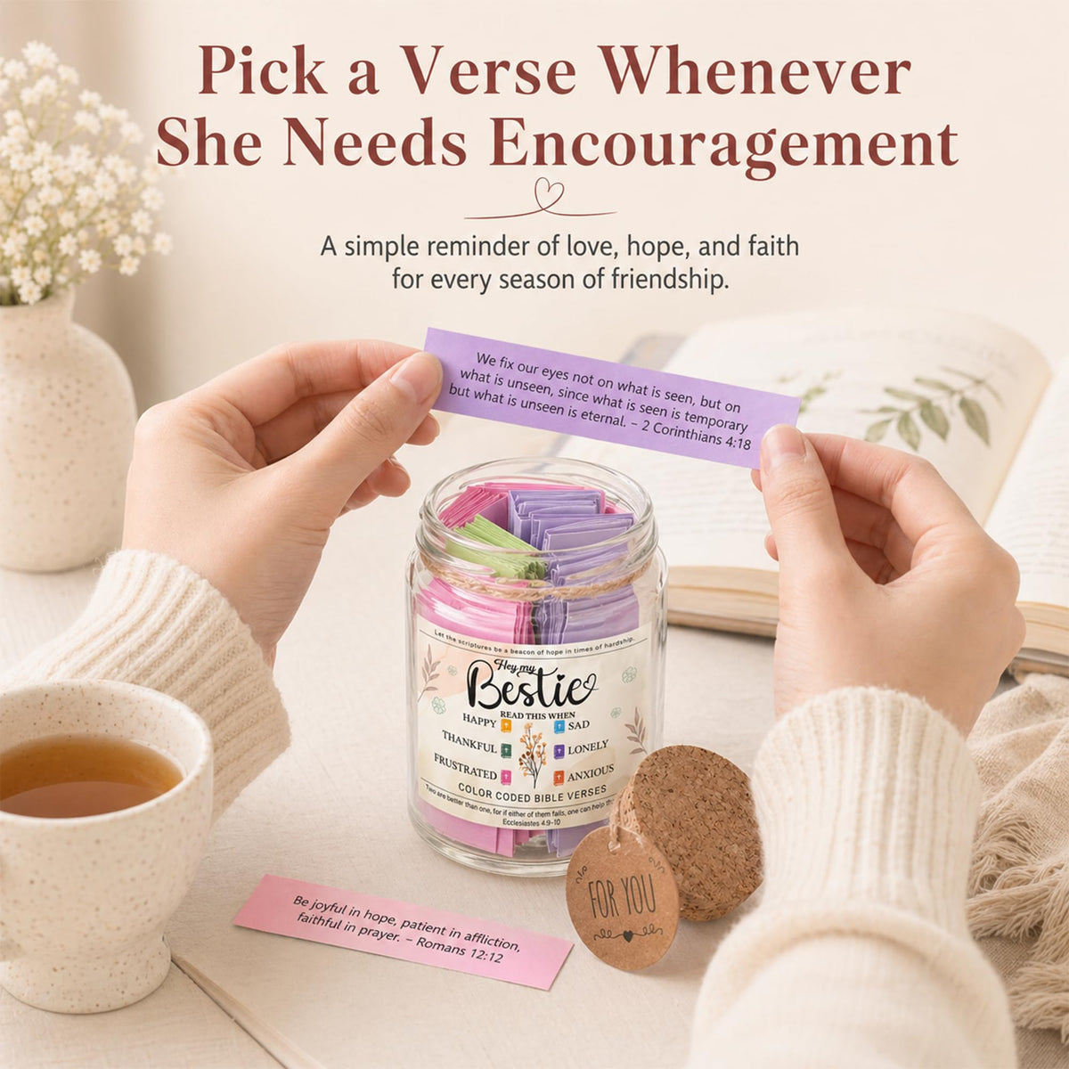 Read This When Bible Verses Jar – Birthday Gifts for Women, Christian Gifts, Christmas Gift for Women, Gift for Mom from Daughter
