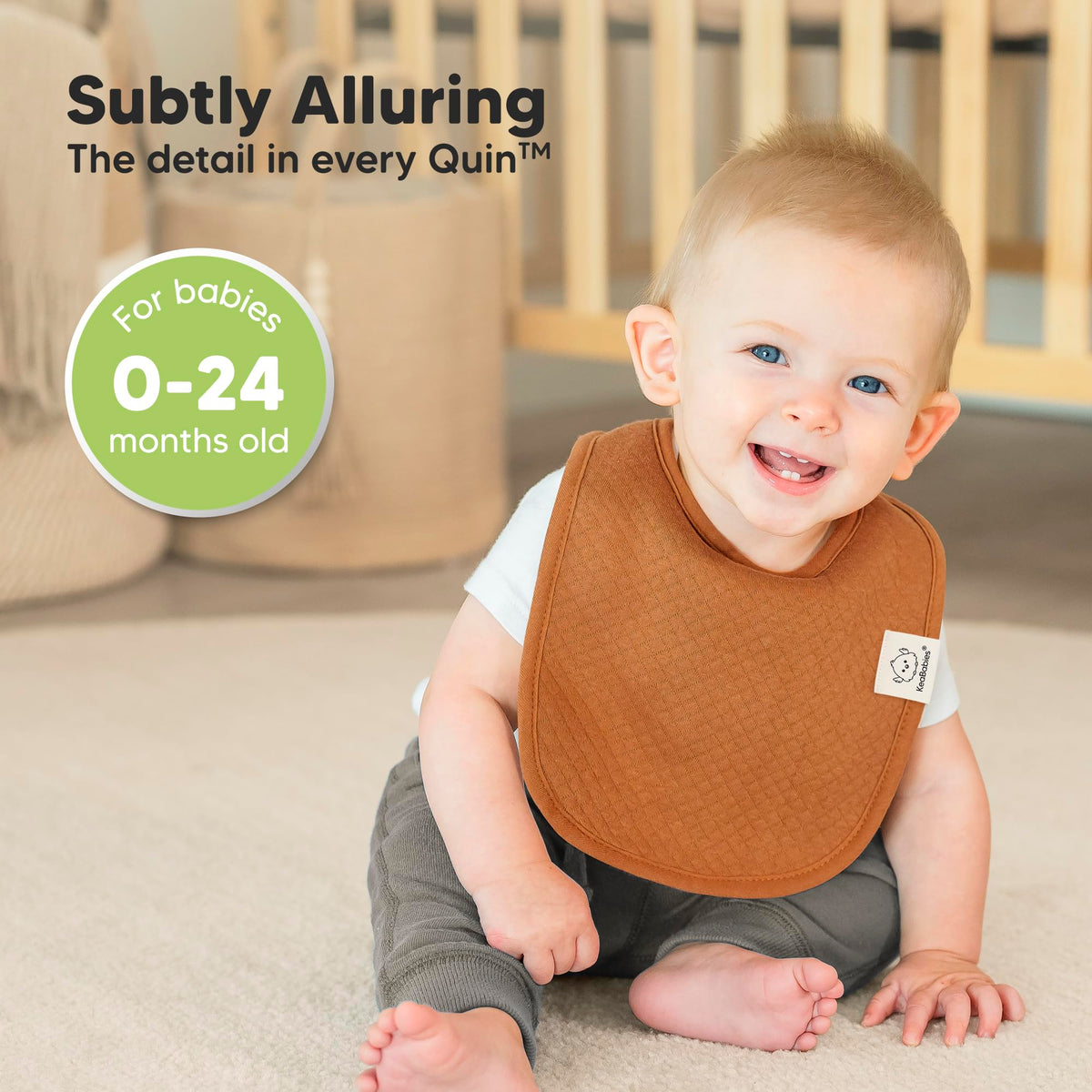 KeaBabies 8-Pack Organic Baby Bibs for Drooling and Teething (Sweet Charm)