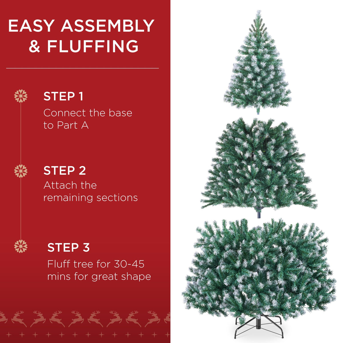 Best Choice Products Artificial Christmas Tree, 6ft Premium Unlit Realistic Spruce Holiday Décor w/Dense Branches, Easy Assembly, Metal Base - Green Spruce