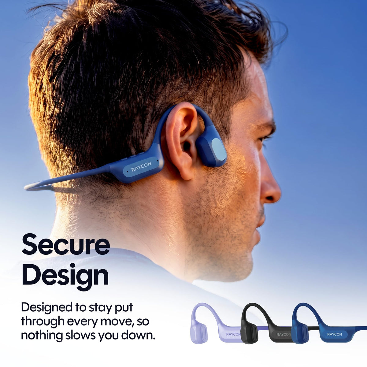 Raycon Everyday Bone Conduction Headphones, 2nd Gen, Black