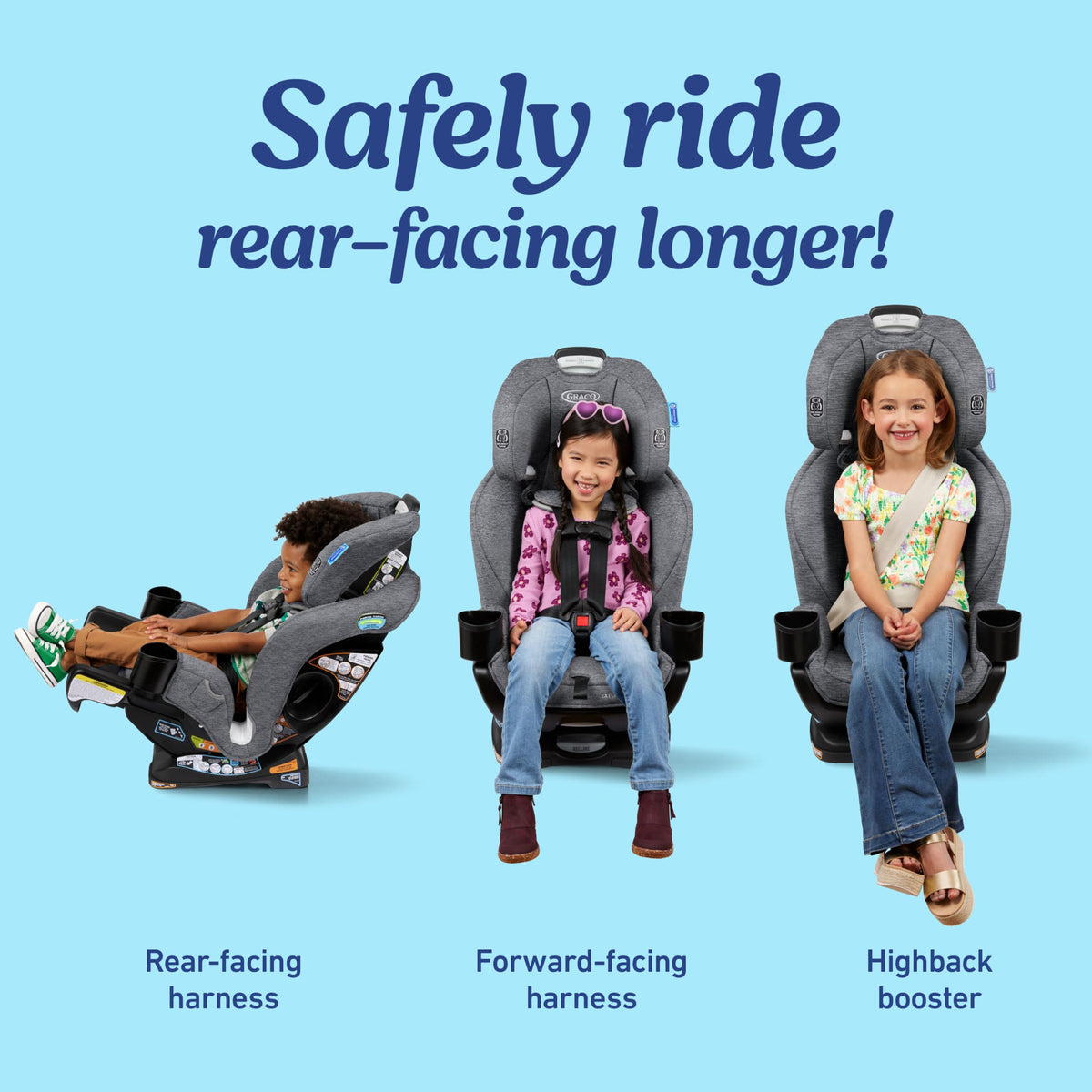 Graco Extend2Fit 2-in-1 Convertible Car Seat, Gotham