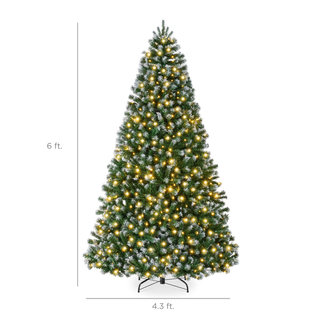 Best Choice Products 6ft Artificial Christmas Tree with LED Twinkling Lights, Pre-Lit Spruce Realistic Holiday Xmas Décor, 250 Lights, 798 Tips