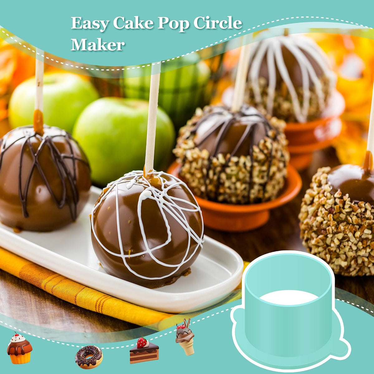 Round Cake Pop Mold Set with 9in Tray and Sticks- Blue