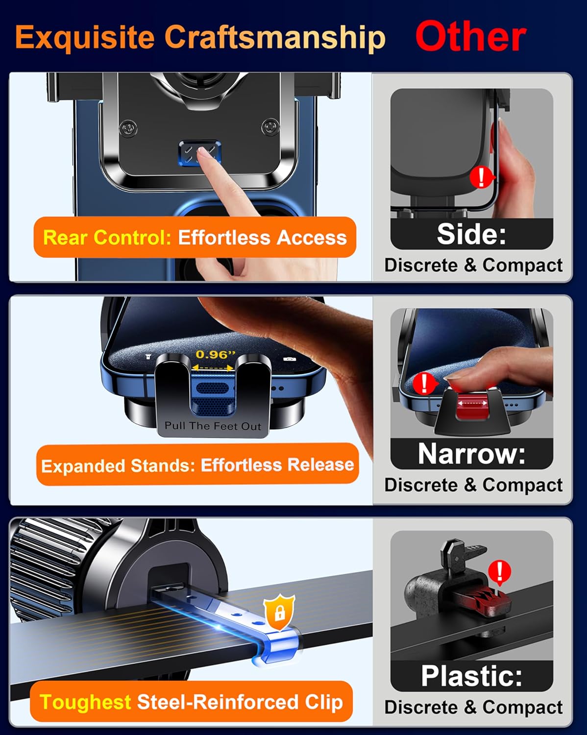 Qifutan Dash Mounted Holders Phone Holders for Your Car Phone Mount for Car Windshield Dashboard Air Vent Universal Pads Mats Mounts Hands Free Automobile Cell Phone Holder Fit for iPhone Smartphone