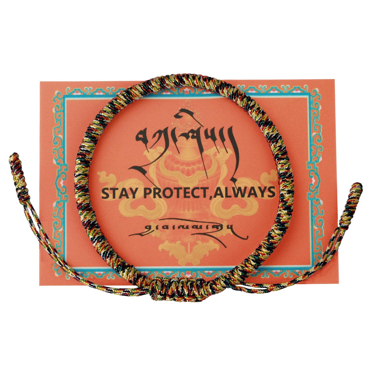 Authentic blessed Tibetan monks handmade Dorje Knot protection bracelet for women and men with a talisman