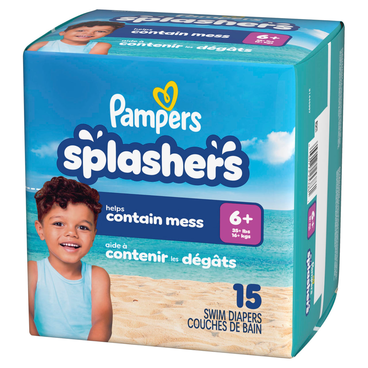 Pampers Splashers Swim Diapers, Size 4, 18 Count, Disposable Swim Diapers, Contains Mess, No Swell