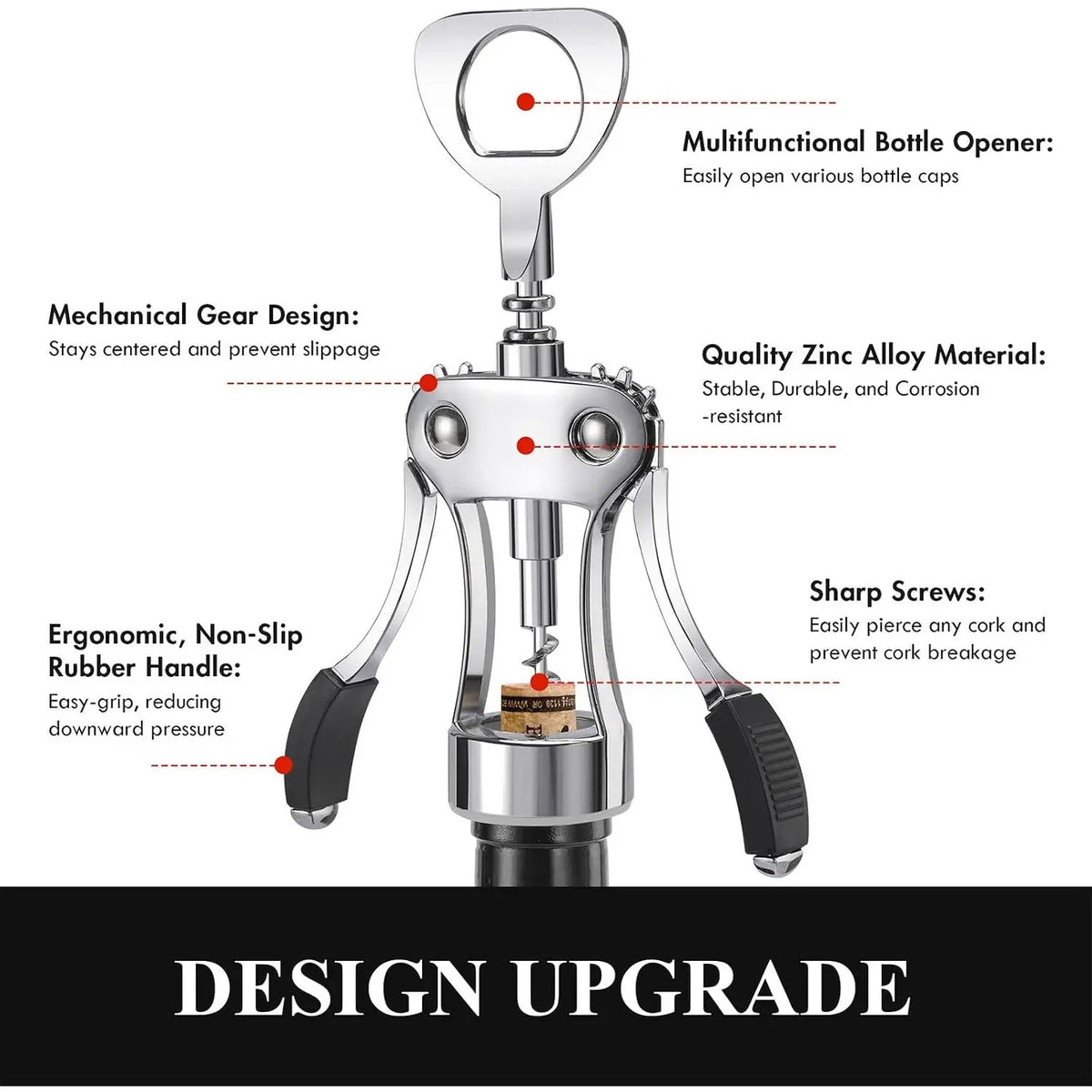 Multifunctional Bottle Opener with Handle and Screw