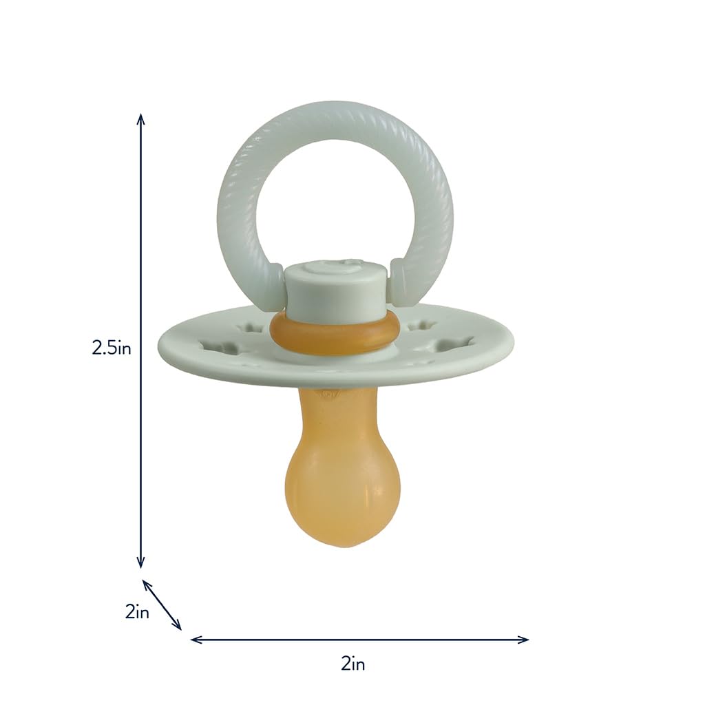Itzy Ritzy Natural Rubber Pacifiers for 0–6 Mos, Set of 2, Blossom/Rosewood