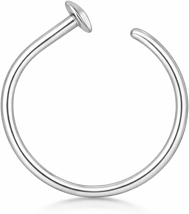 Small Thin Gold Nose Ring Hoop for Women, 20G/22G/24G, 5mm/6mm/7mm/8mm
