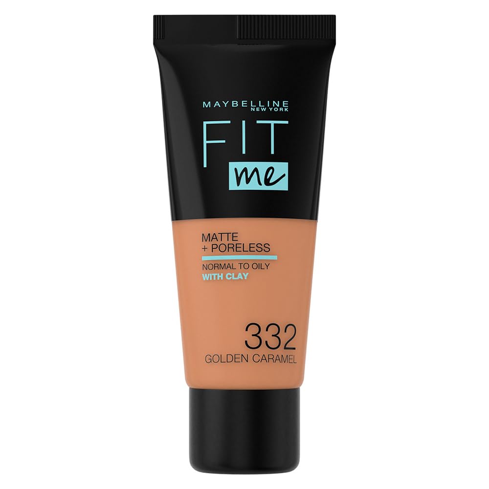 Maybelline Fit Me Matte + Poreless Liquid Oil-Free Foundation Makeup, Sun Beige, 1 Count (Packaging May Vary)