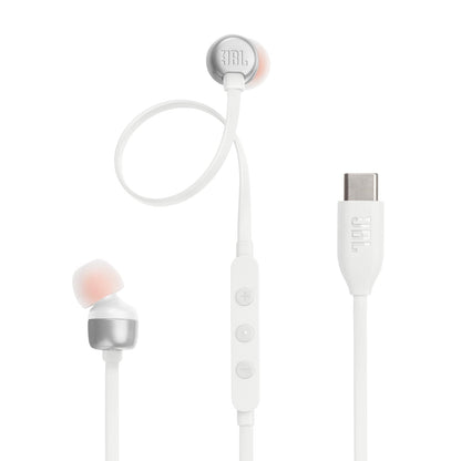 JBL Tune 310C - Wired Hi-Res in-Ear Headphones, Tangle-Free Flat Cable, 3-Button Remote with Microphone (Black)