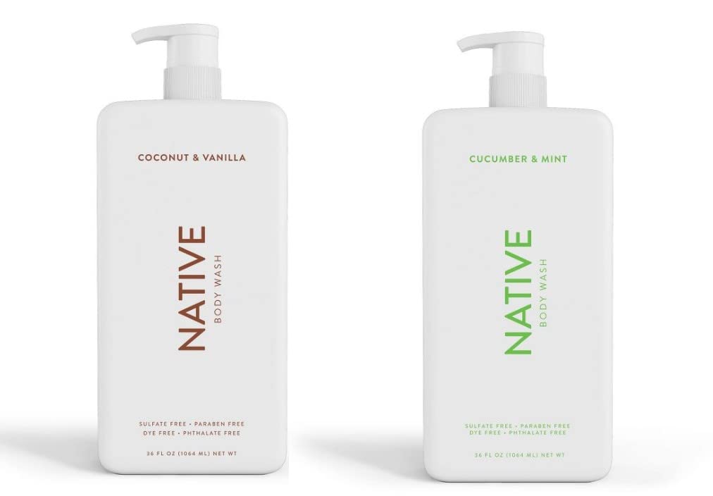 Native Body Wash 3 Pack - Natural Body Wash Women & Men - SLS & Paraben Free - Cucumber & Mint, Coconut & Vanilla, Lavender & Rose