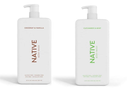 Native Body Wash 3 Pack - Natural Body Wash Women & Men - SLS & Paraben Free - Cucumber & Mint, Coconut & Vanilla, Lavender & Rose